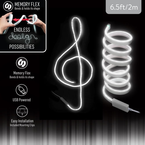 2M Single White Neon Flex