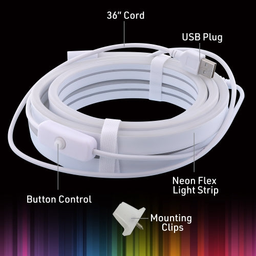 2M Single White Neon Flex