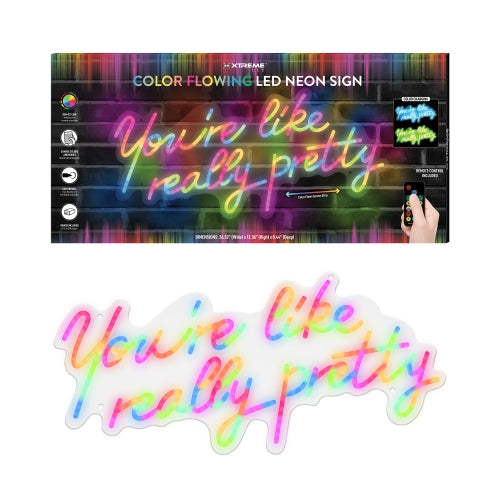 26" Large "You're Like Really Pretty" LED Neon Sign – Multi-Color Dimmable Wall Decor for Bedrooms, Salons, and Photo Backdrops