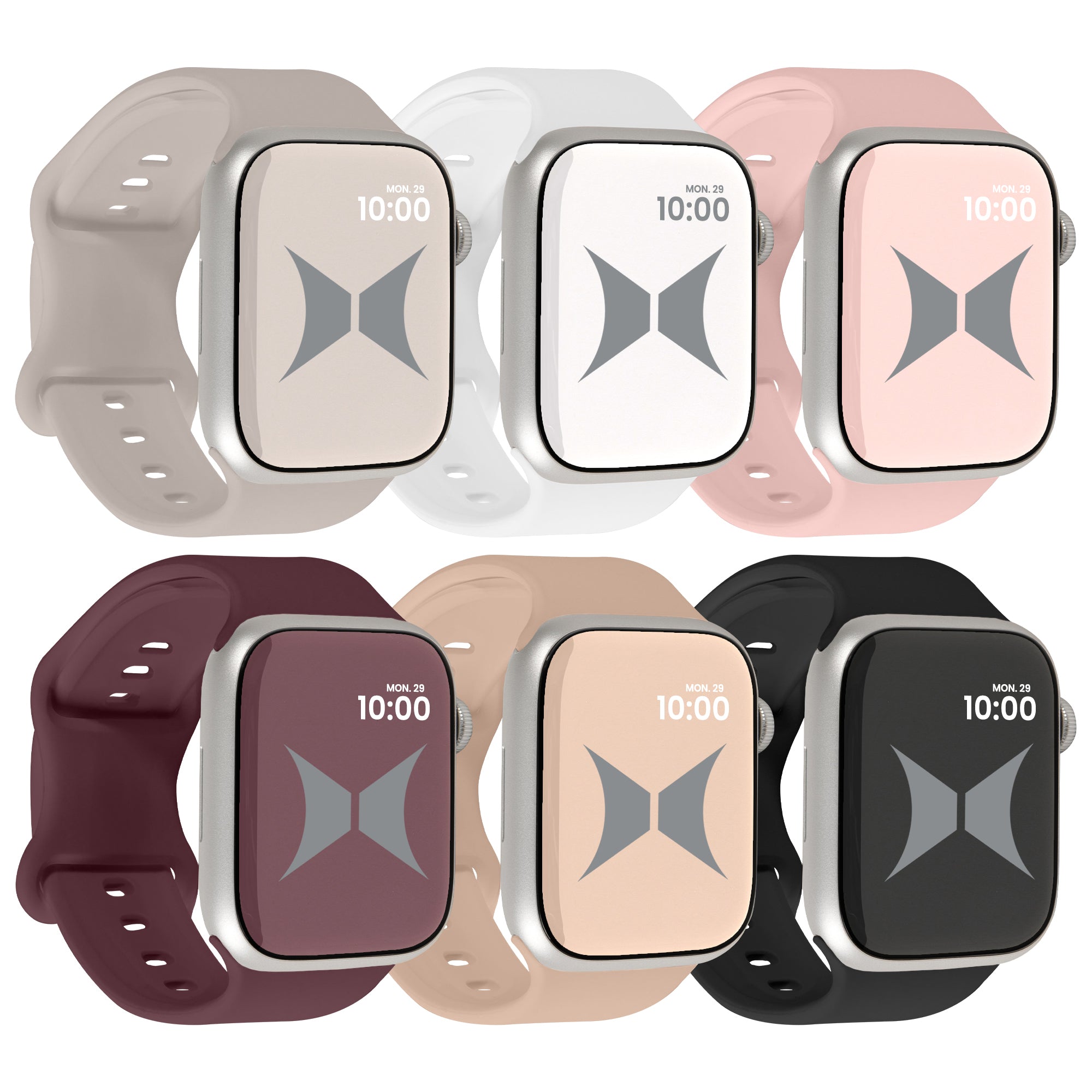 Smart Watch Soft Silicone Band 6 Pack – Large Size, Waterproof, New Buckle Design