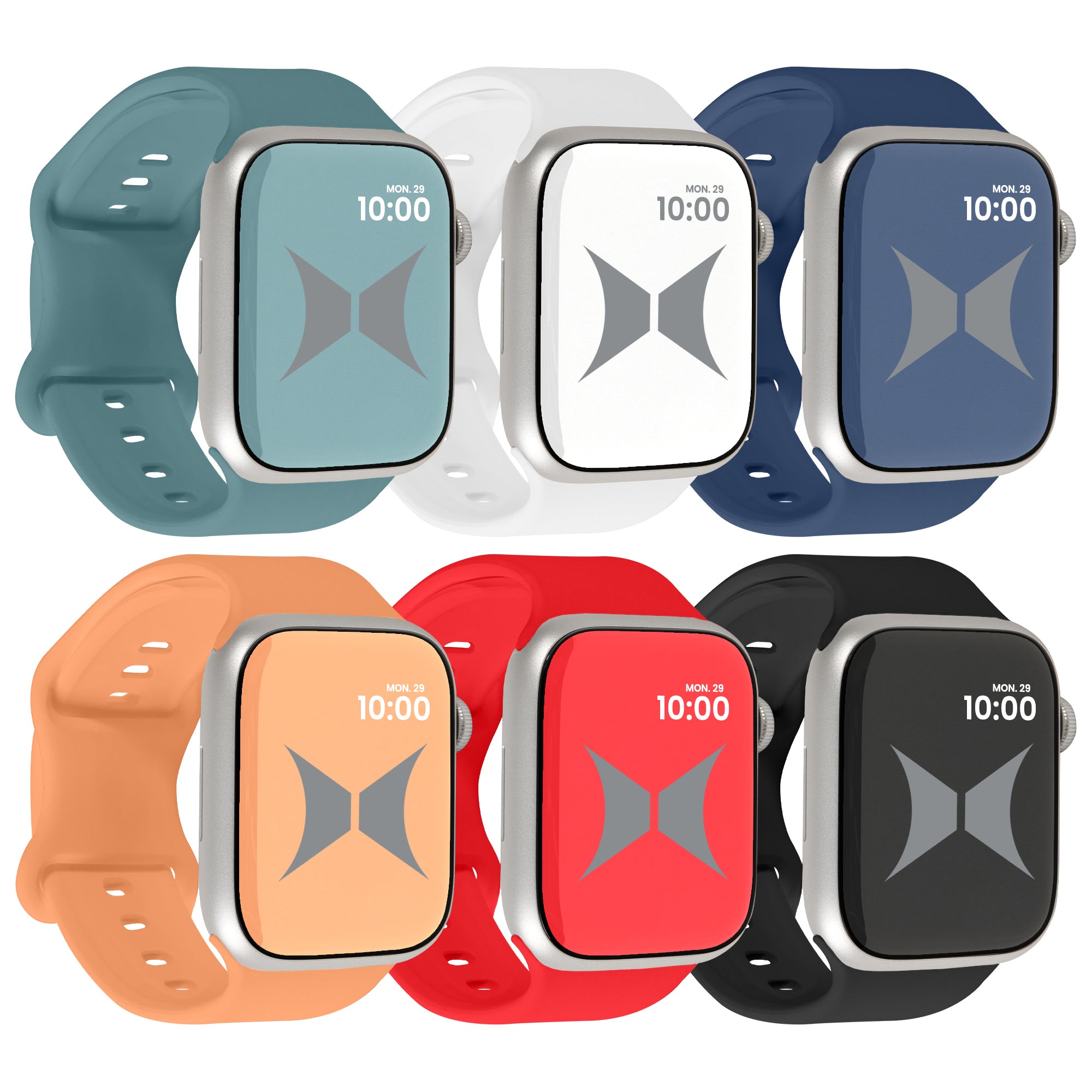 Smart Watch Soft Silicone Band 6 Pack – Large Size, Waterproof, New Buckle Design