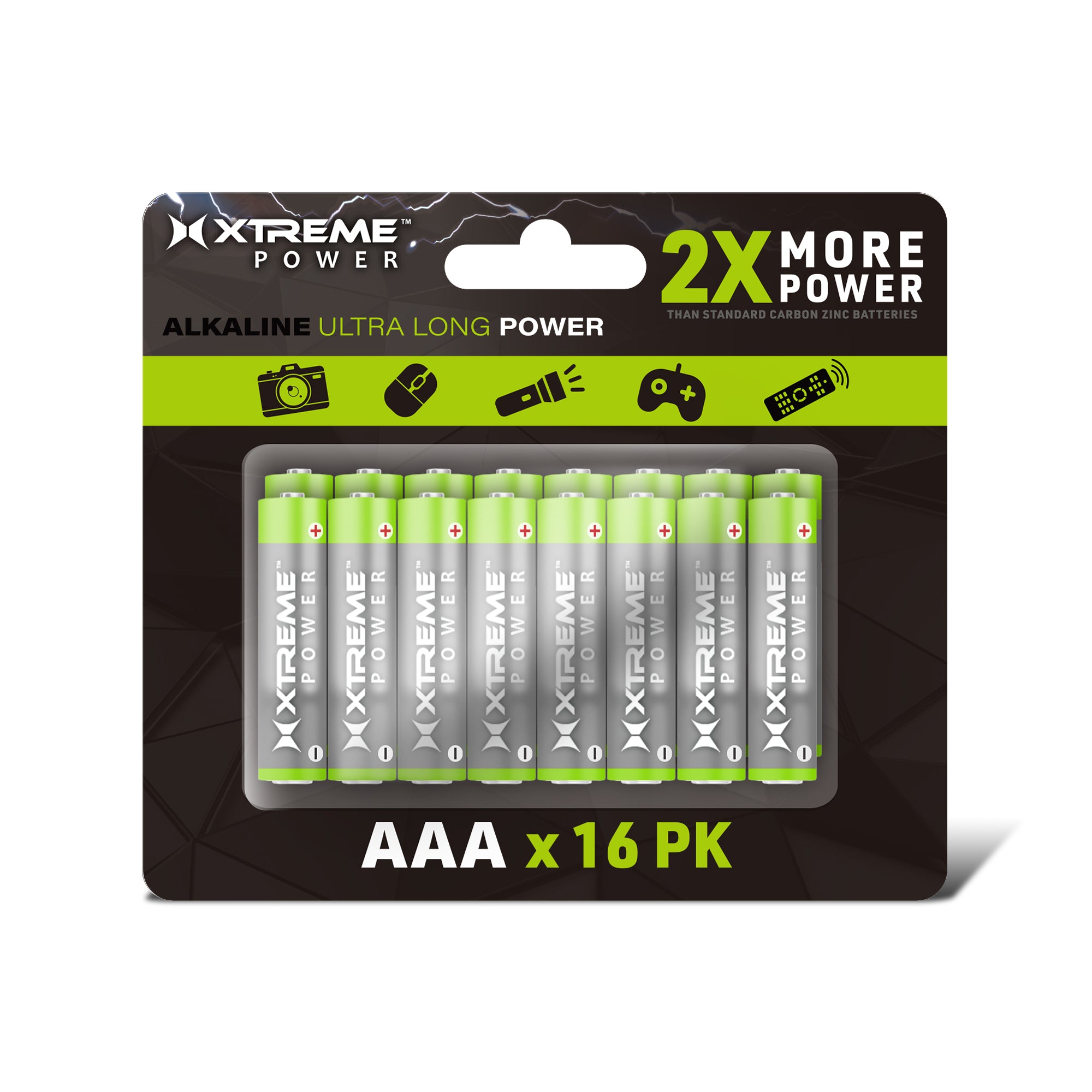 Long-Lasting AAA Alkaline Batteries (16-Pack) – Reliable High-Performance Household Power for Toys, Remotes, and Gadgets
