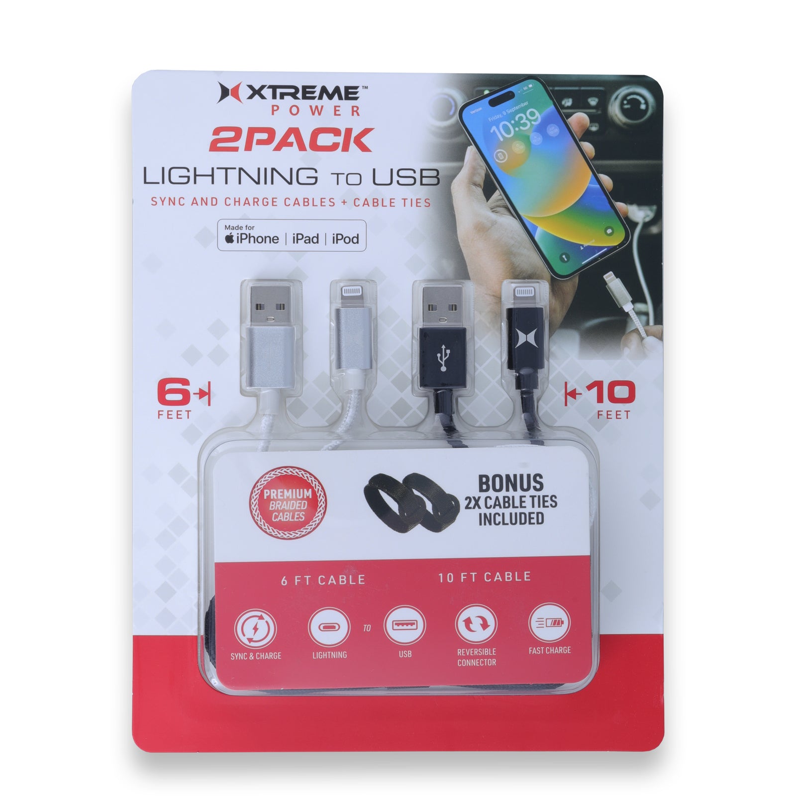 2-Pack 8Pin to USB-A Charging Cables: 6ft Silver Silicone & 10ft Black Braided, Fast Charge & Data Sync for All 8Pin Devices