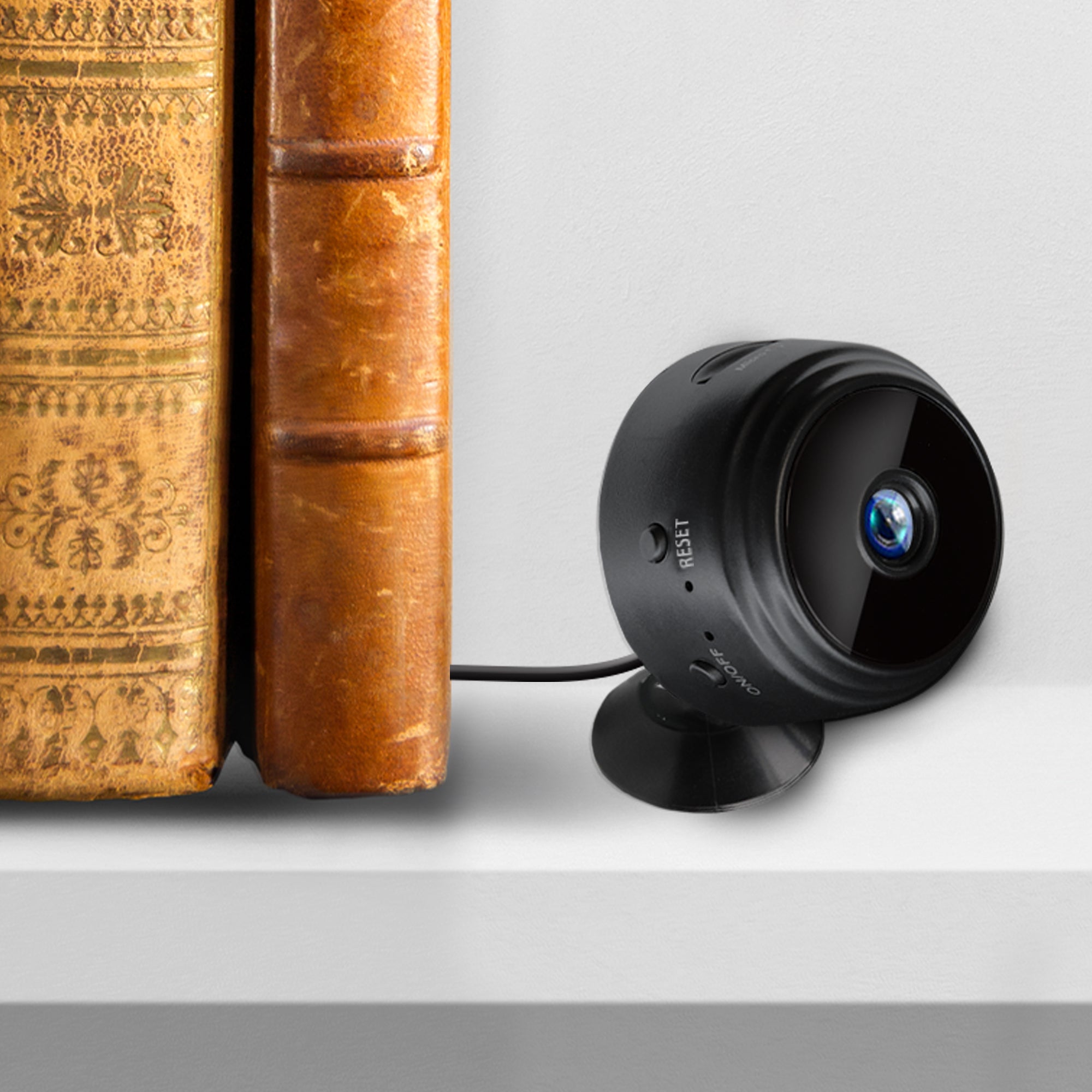 Smart Wi-Fi Mini Camera with Magnetic Back and Adhesive Mount, HD Wireless Security Camera for Home & Office with Micro SD Card Support