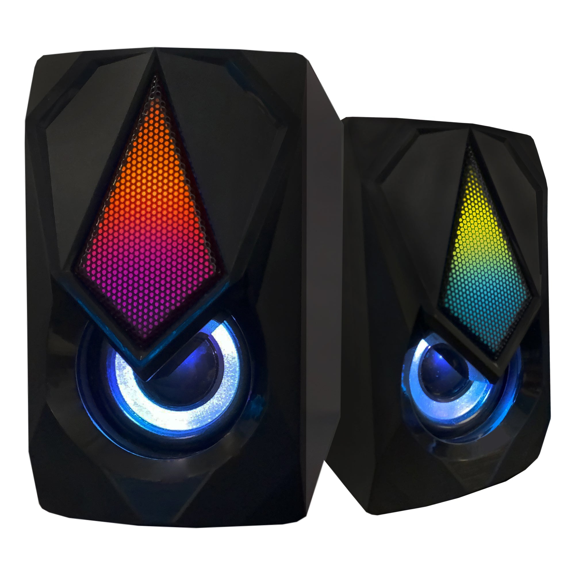Multicolor LED Gaming Speakers, Quality Sound/Unique Color Flow Cycle, Adjustable Volume Control