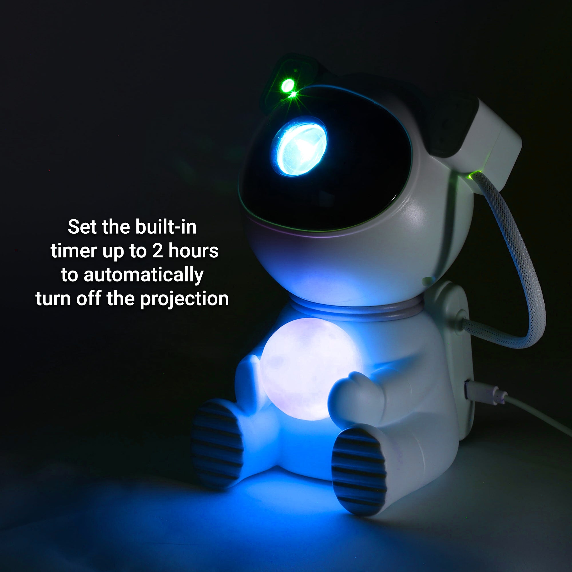 Astronaut Galaxy Projector Light with Remote Control – 8 Flowing Nebula Scenes, Adjustable Brightness & 360° Rotating Head