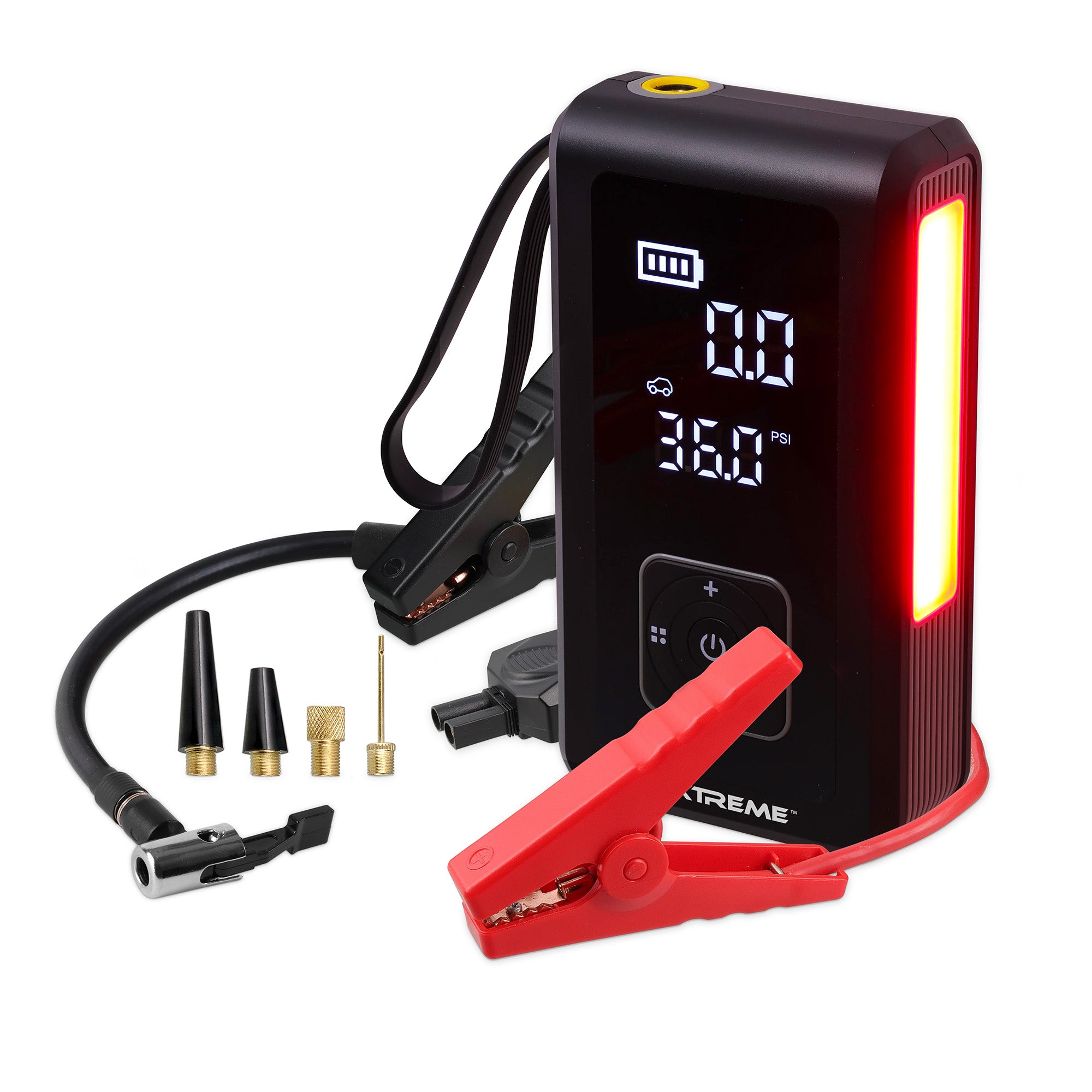4-in-1 Jump Starter with Air Compressor, 1000 Peak Amps Car Battery Booster, 150 PSI Tire Inflator, 8000mAh Portable Power Bank, LED Flashlight