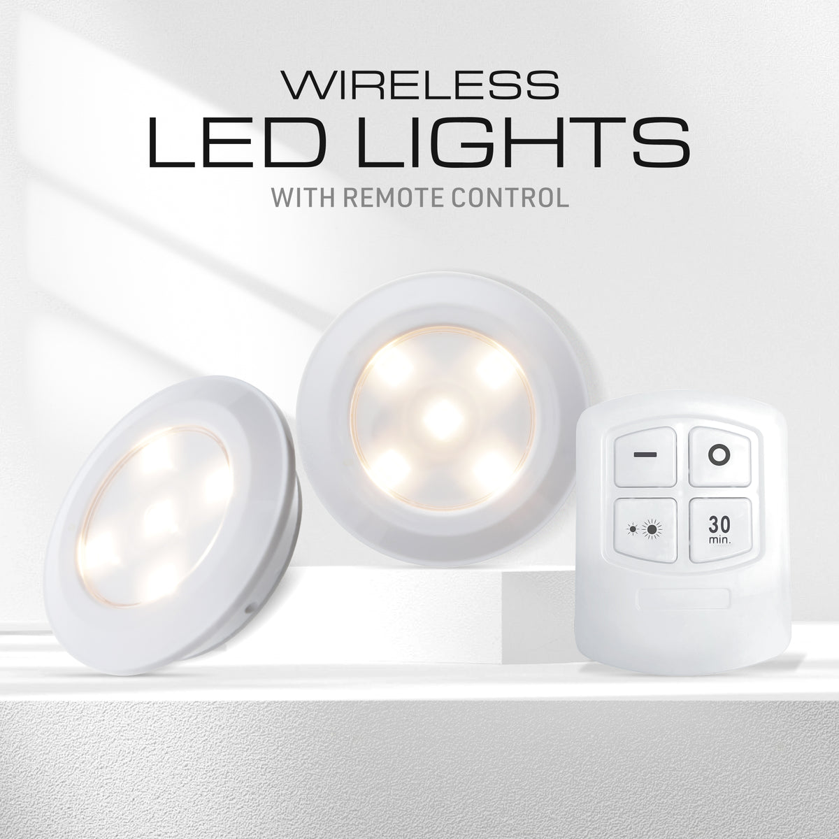 Wireless Puck LED Lights - 2 pack