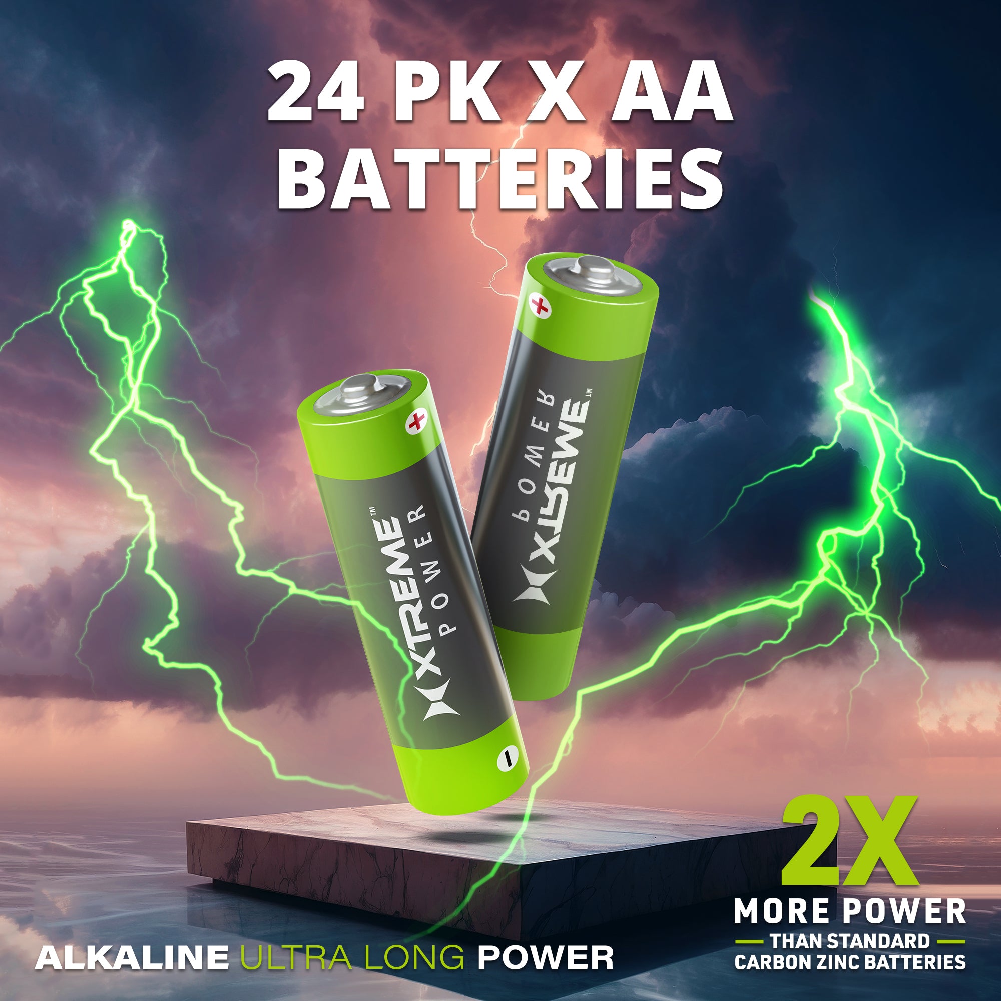 AA Alkaline Batteries (24-Pack), Ultra Long Power Double A Battery Bulk Value Pack for Household Devices, Remotes, and Flashlights