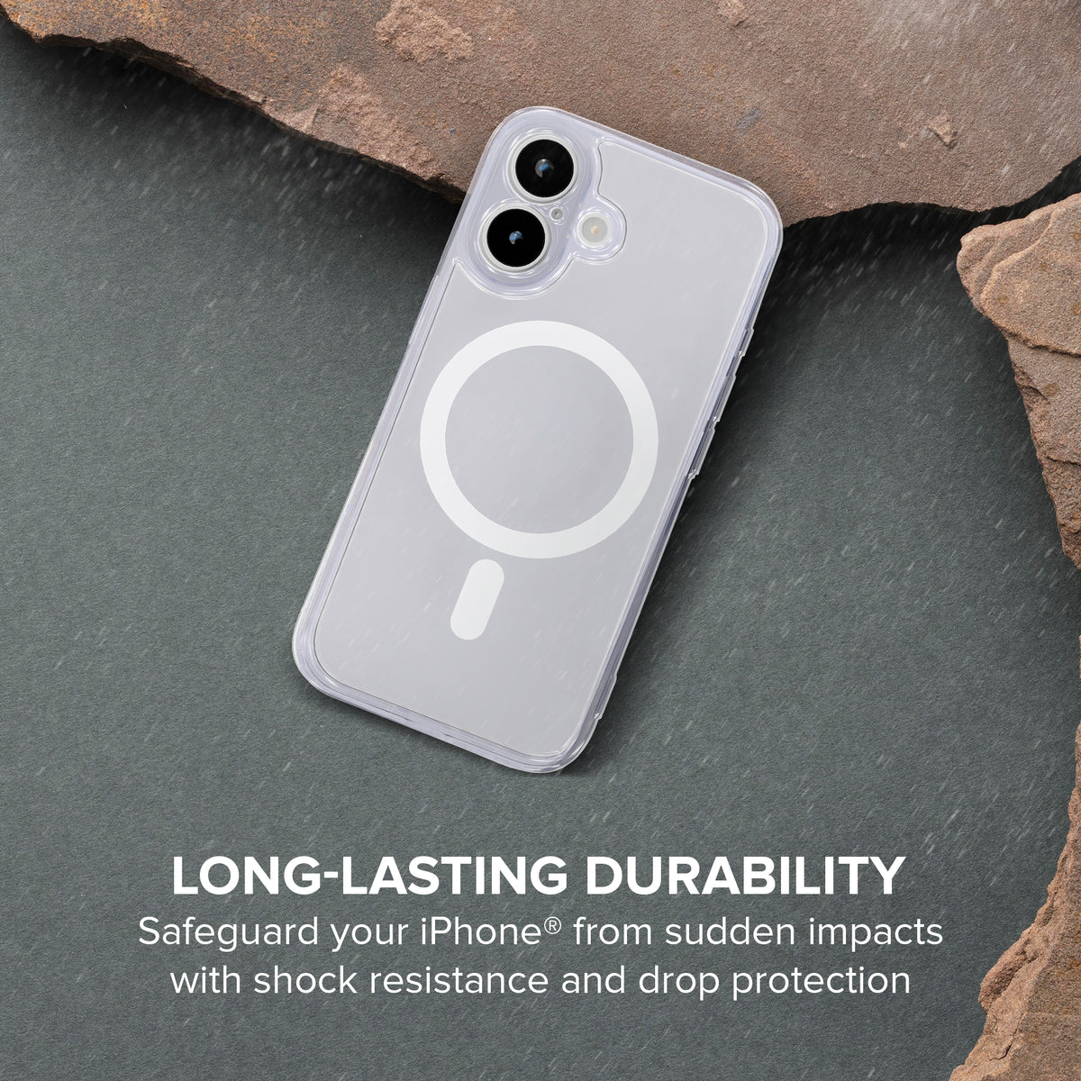 iPhone 16 Plus Protective Phone Case, Shock-Absorbing Slim Cover with Raised Screen & Camera Edges, Clear