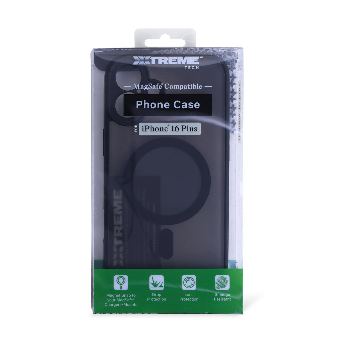 iPhone 16 Plus Protective Phone Case, Shock-Absorbing Slim Cover with Raised Screen & Camera Edges, Black