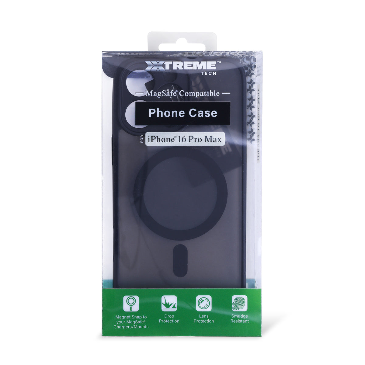 iPhone 16 Pro Max Protective Phone Case, Shock-Absorbing Slim Cover with Raised Screen & Camera Edges, Black
