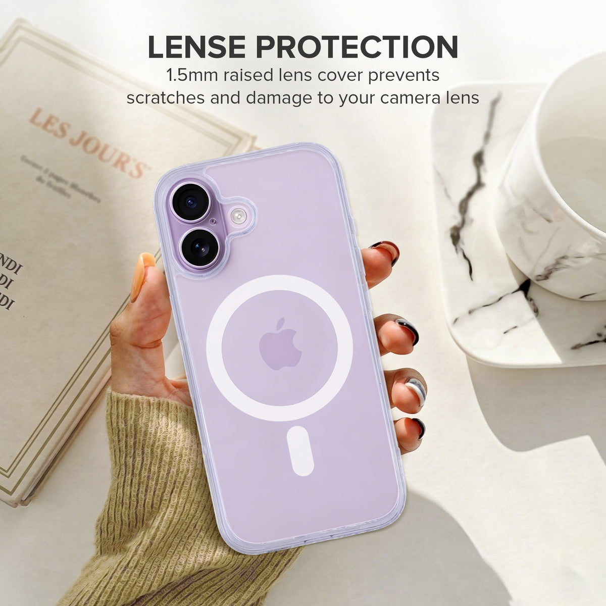 iPhone 17 Protective Phone Case, Shock-Absorbing Slim Cover with Raised Screen & Camera Edges, Clear