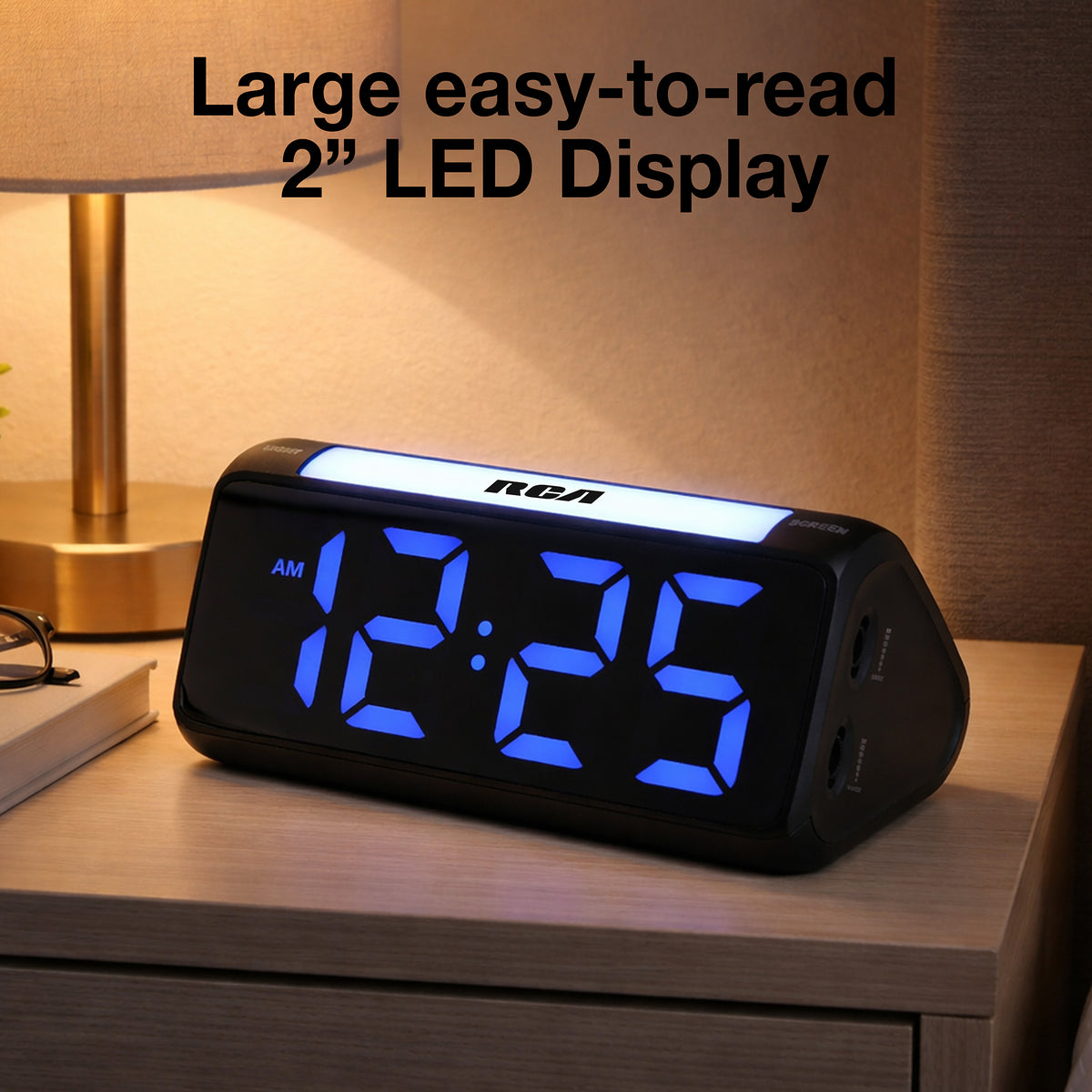 RCA Color Changing Digital Alarm Clock – 2" LED Display, Dual Alarm, USB Charging, Adjustable Brightness