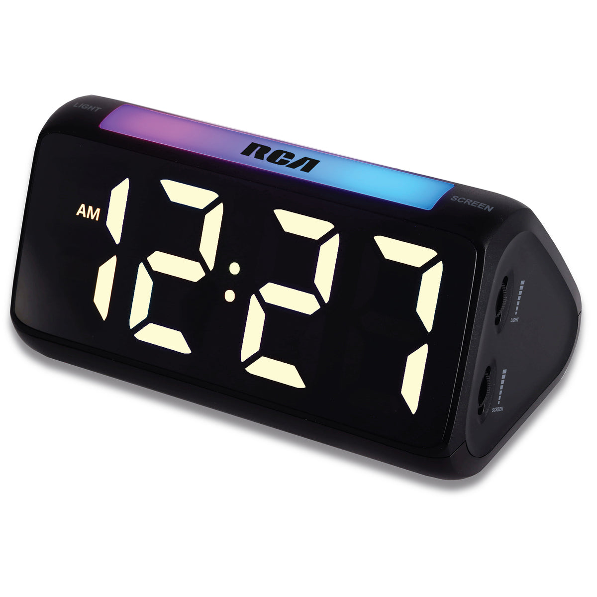 RCA Color Changing Digital Alarm Clock – 2" LED Display, Dual Alarm, USB Charging, Adjustable Brightness