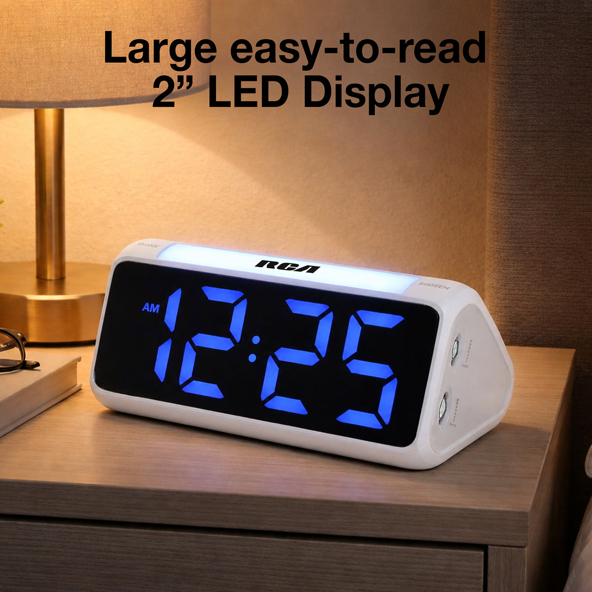 RCA Color Changing Digital Alarm Clock – 2" LED Display, Dual Alarm, USB Charging, Adjustable Brightness