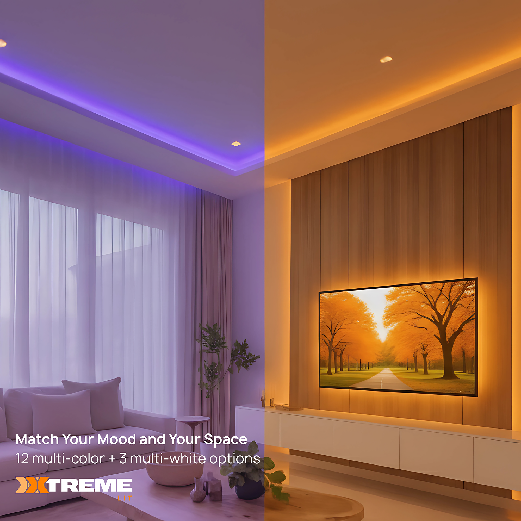 100ft Cut & Customize Indoor LED Light Strip Kit, Includes 3 Connectors