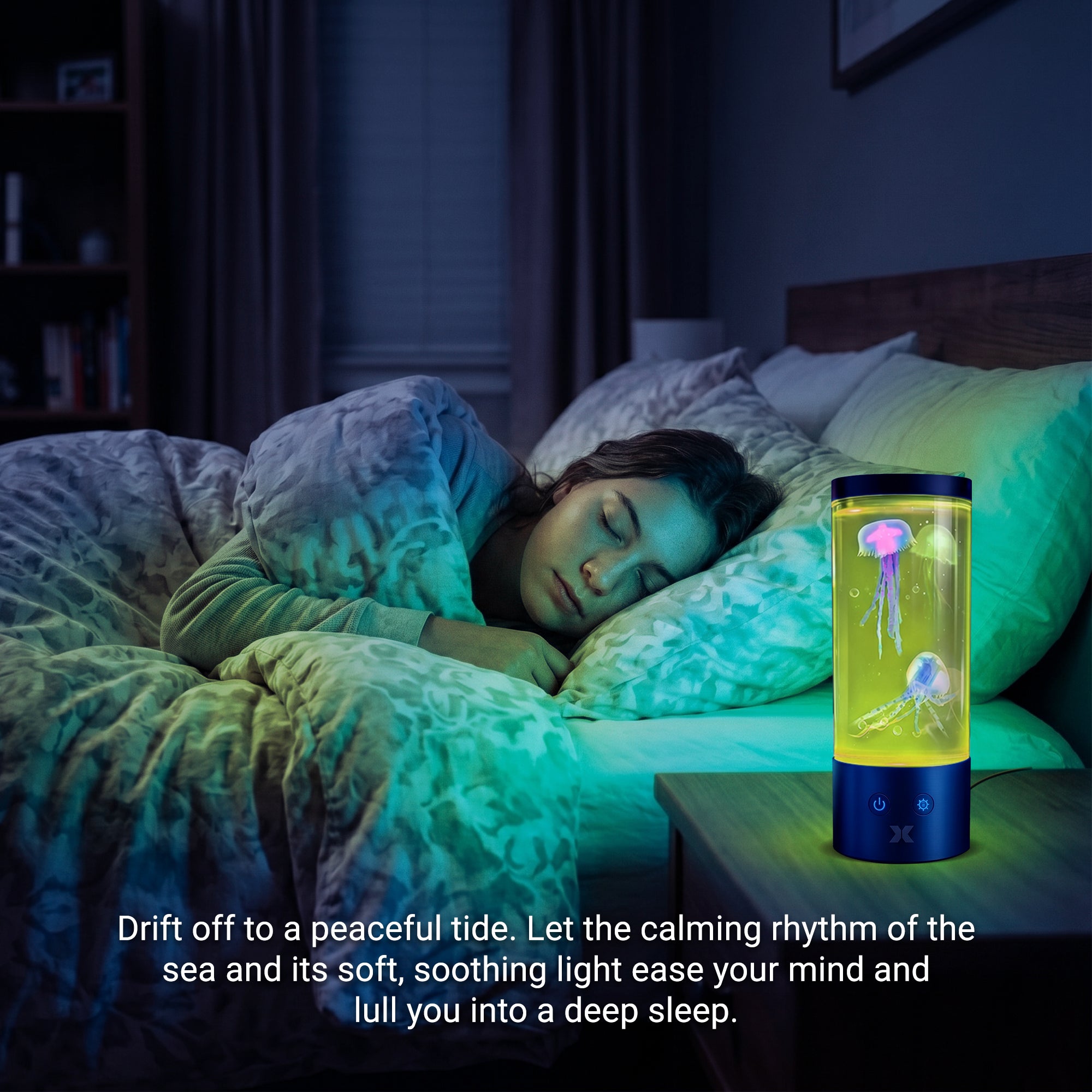 Jellyfish Mood Lamp, Color-Changing LED Aquarium Night Light with Moving Jellyfish, Ambient Desktop Light for Home, Office & Gaming Setup