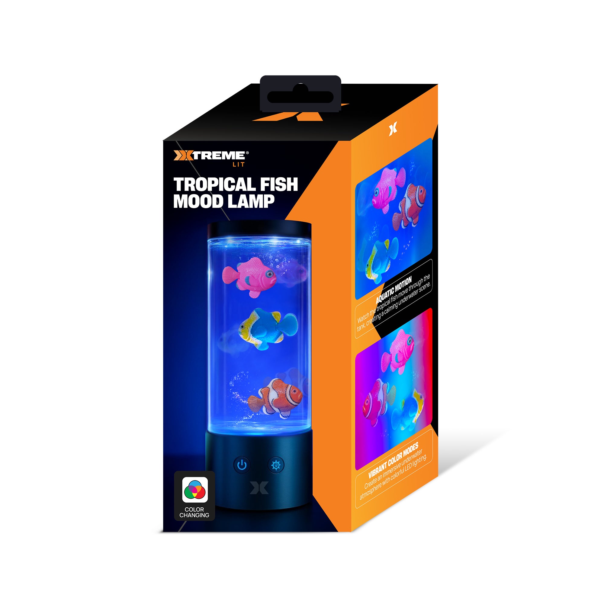 Tropical Fish Mood Lamp, Color-Changing LED Aquarium Night Light with Moving Fish, Vibrant Mood Lighting for Home & Office