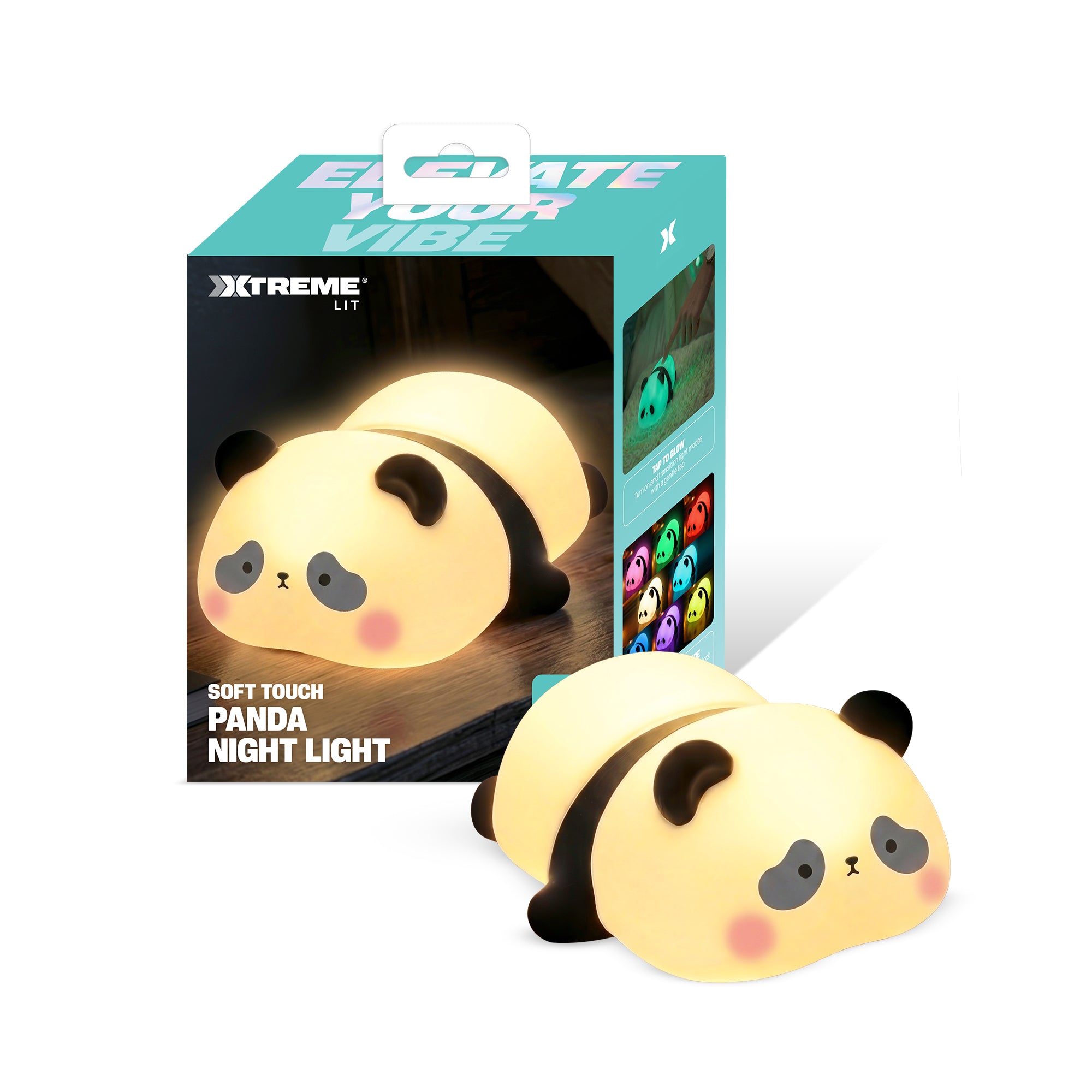 Soft Touch Panda LED Night Light – Tap Control RGB Color Changing Lamp with Sleep Timer