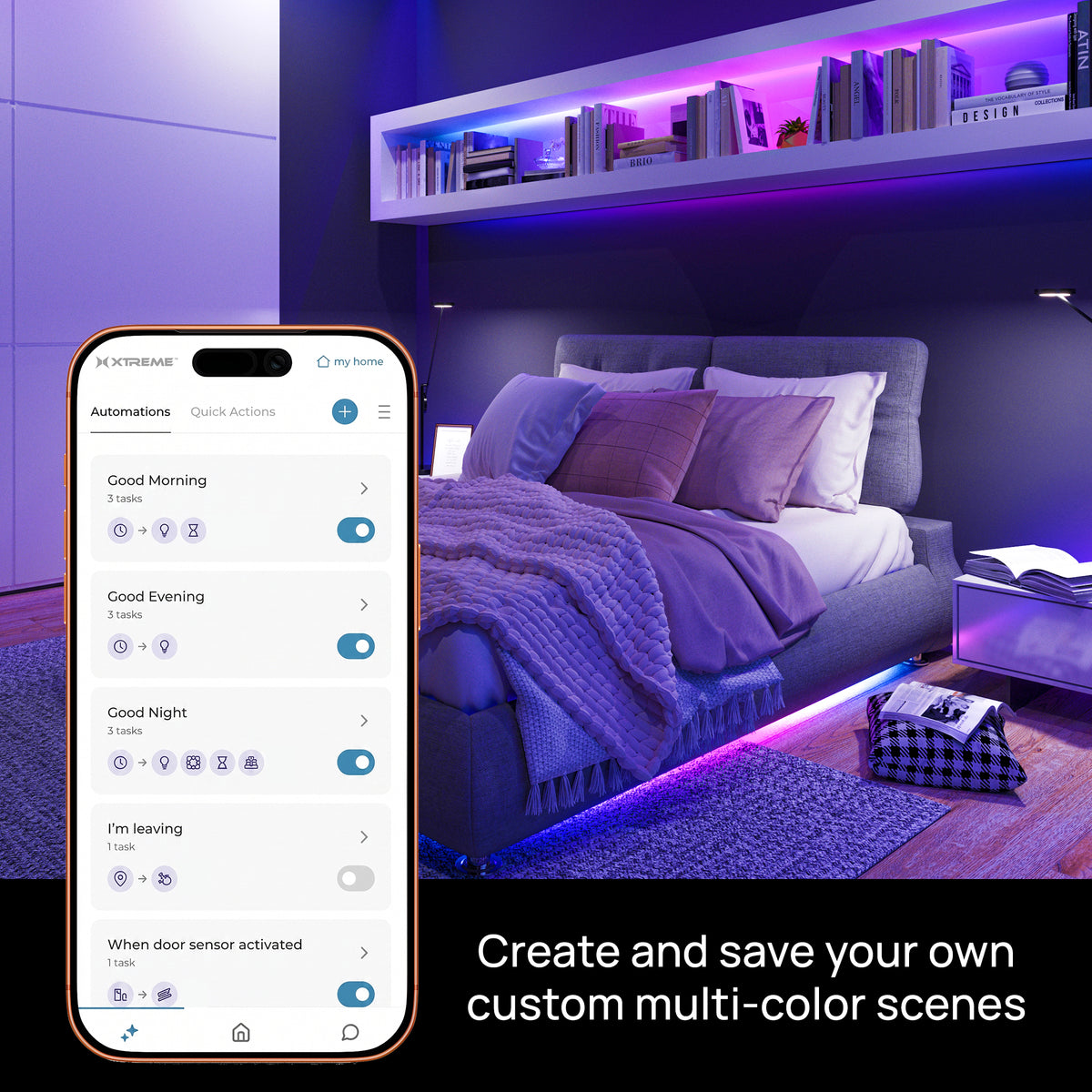 Smart Color Flow LED Light Strip, 10 ft. RGB+IC App-Controlled Music-Sync Accent Lighting
