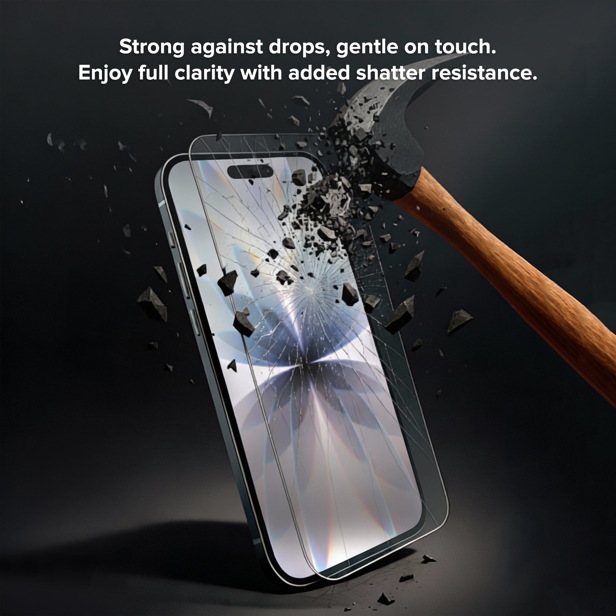 Premium Indestructible Screen Protector for iPhone 17, Shatterproof & Scratch Resistant Glass Film, Touch Sensitive Easy Peel & Stick Installation
