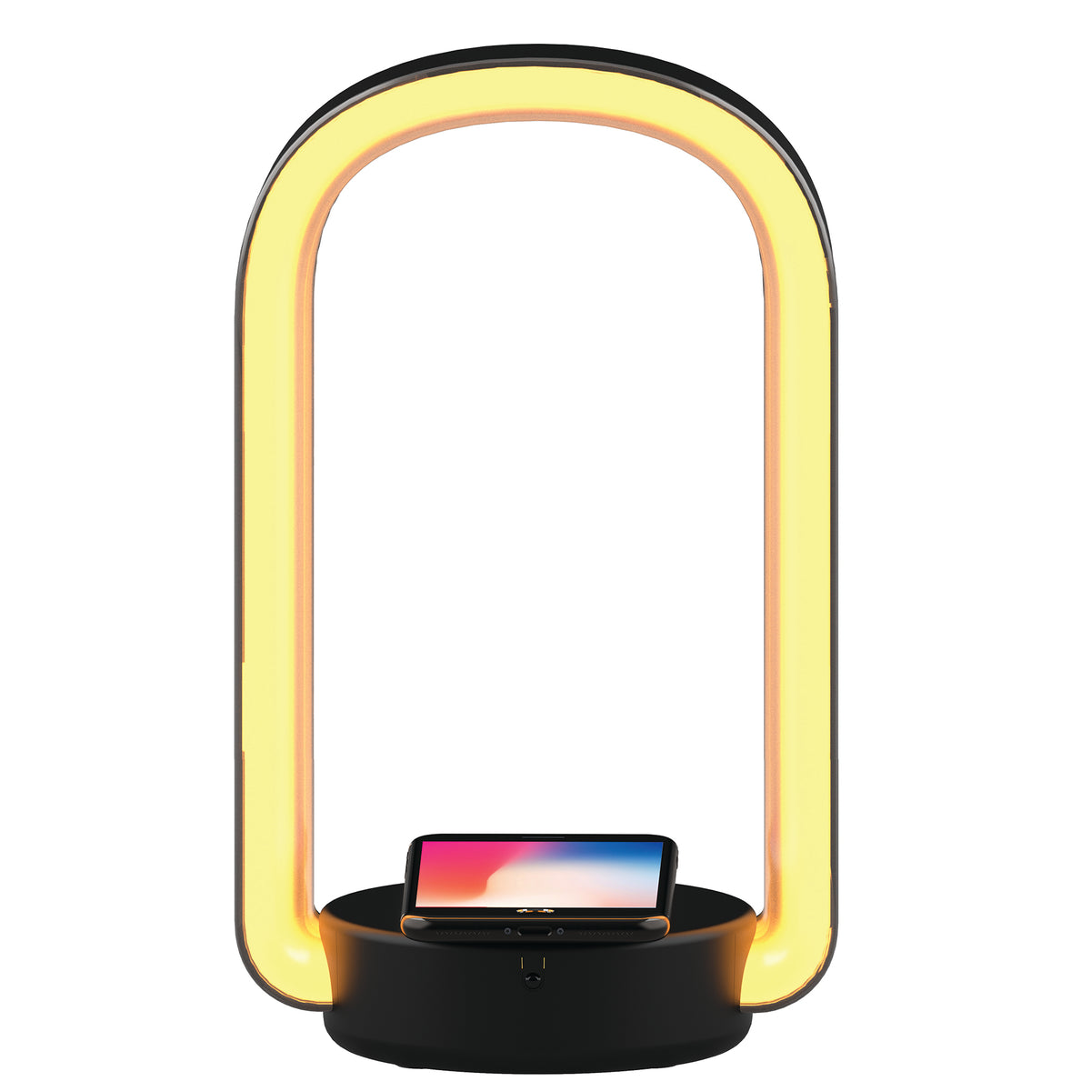 HALO RGB Multicolor LED Lamp with Remote, Headphone Holder, and 5W Wireless Charger, Desk Accessories for Gaming and Home Office
