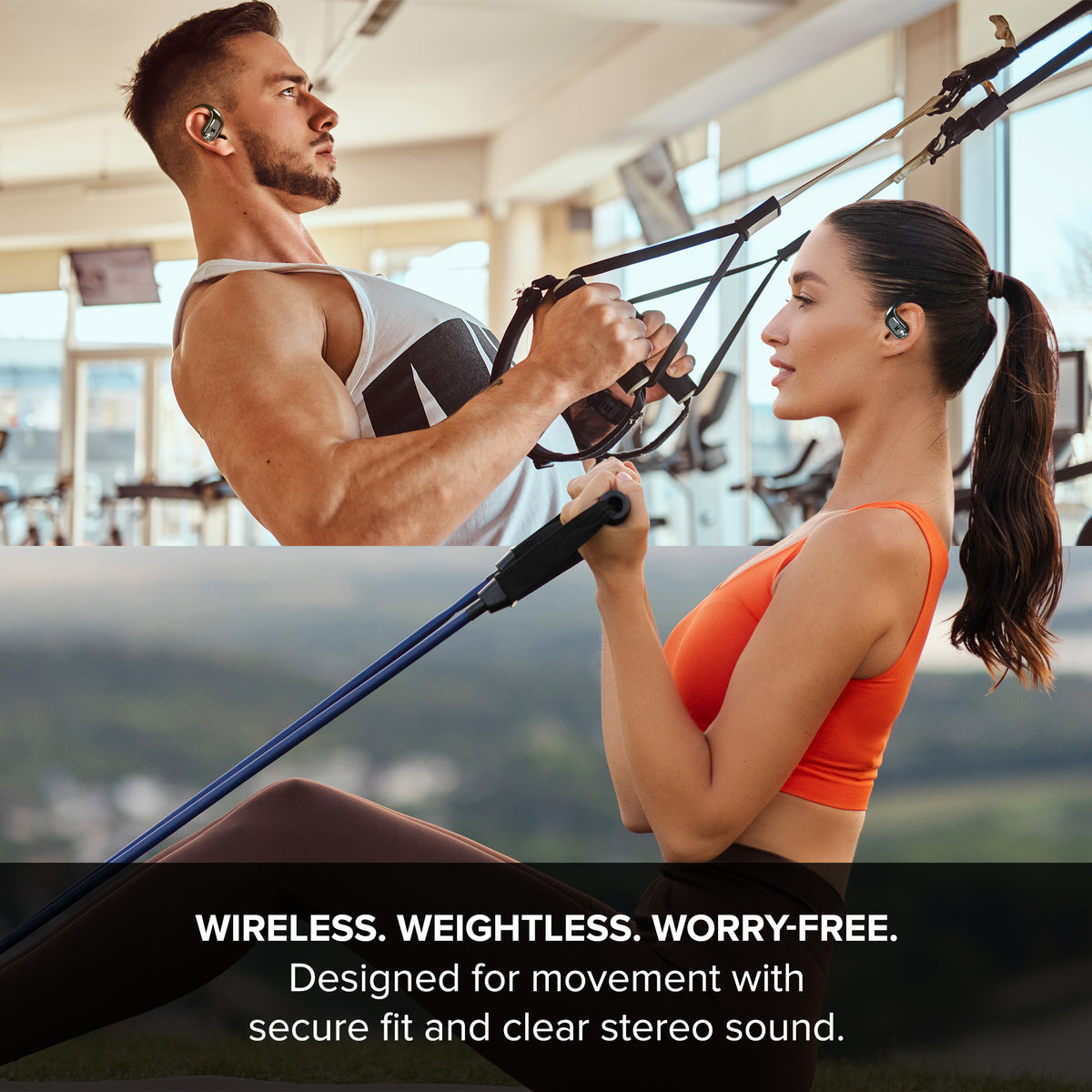 Sound Stryd Open-Ear True Wireless Bluetooth Earbuds with Charging Case, Touch Controls & 6-Hour Playtime, Black