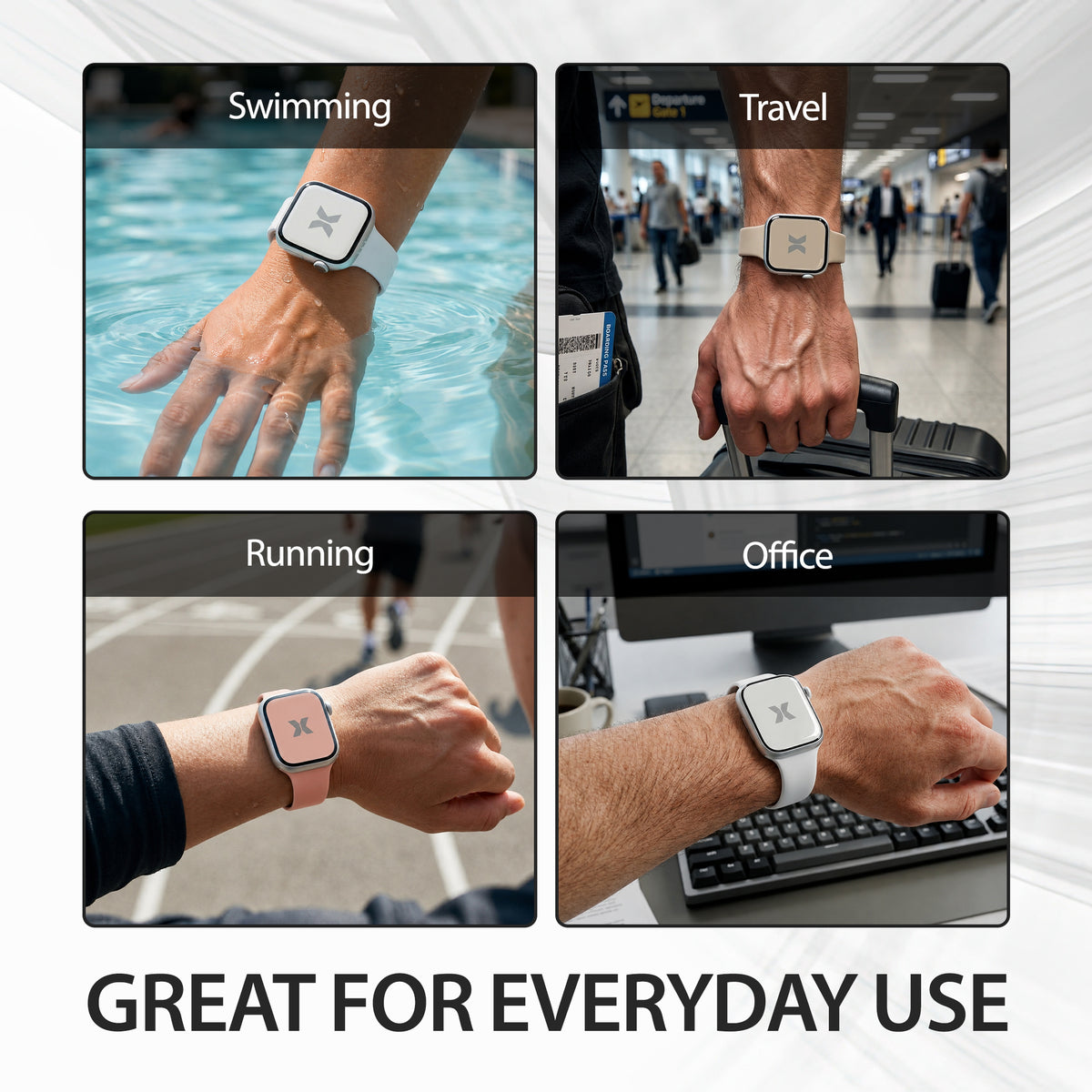 6-Pack Skinny Silicone Bands for Apple Watch Series 1-10 and Ultra 2, Slim Adjustable Smart Watch Bands