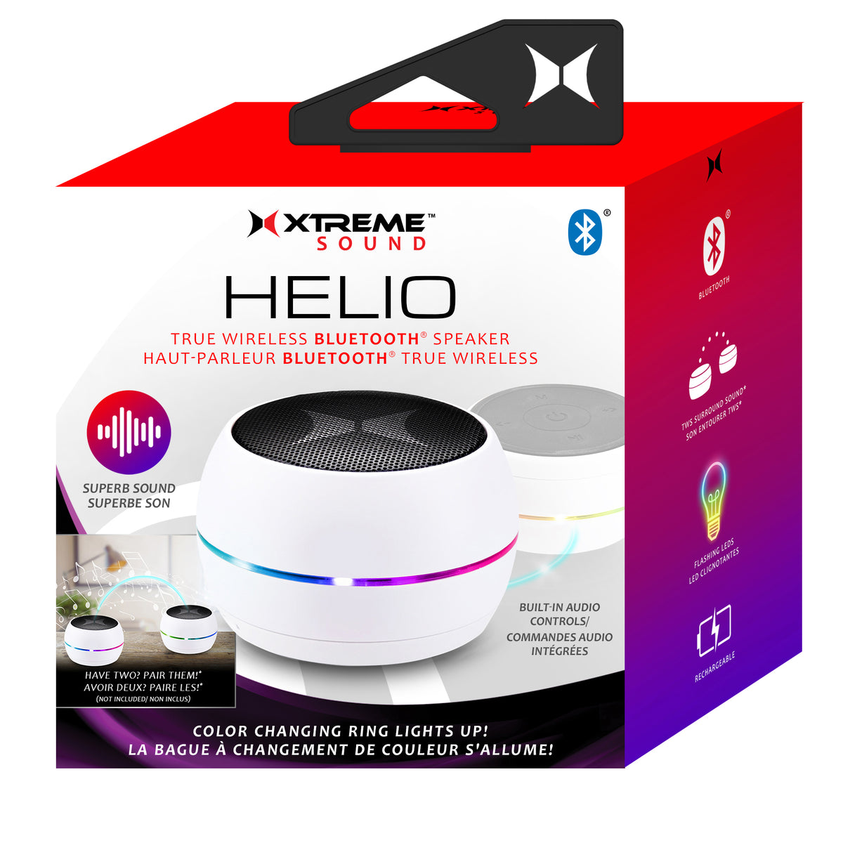 Helio True Wireless Bluetooth Speaker, Connect Compatible Devices For Instant Music Playback, Built-In Microphone For Hands-Free Calls