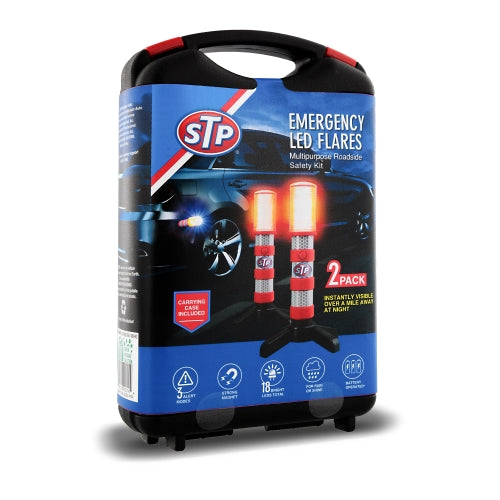 STP LED Road Flares, Multipurpose Roadside Safety Car Emergency Kit, 2-Pack