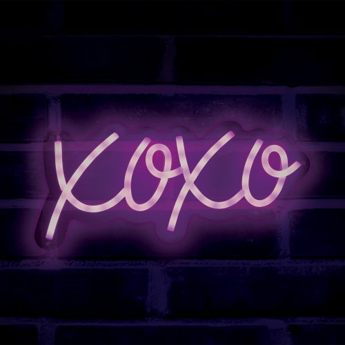 13.3" x 5.9" "XOXO" Multi-Color LED Neon Sign – Vibrant Wall Decor with Adjustable Brightness & USB Power for Bedrooms, Offices, and Events
