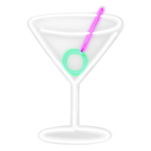 Martini Glass LED Neon Sign – 10.16" x 15.35" Vibrant Wall Decor with USB Power & Easy Mounting for Home Bars, Lounges, and Man Caves