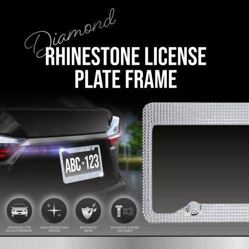License Plate Frame with Built-In Backup Camera – High-Definition Waterproof Rearview Camera, 170° Wide Angle Lens, and Integrated Night Vision for Universal Vehicle Fit