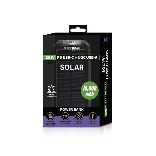 Solar power bank 10K mah PD20