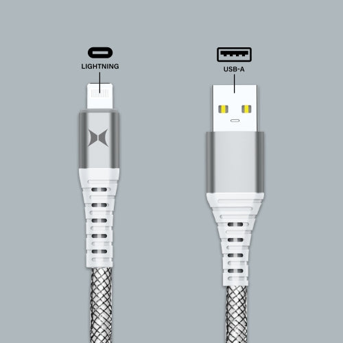 Ultra-Durable 4FT Lightning to USB-A Charging Cable with Kevlar Ballistic Fiber, 10W Fast Charge