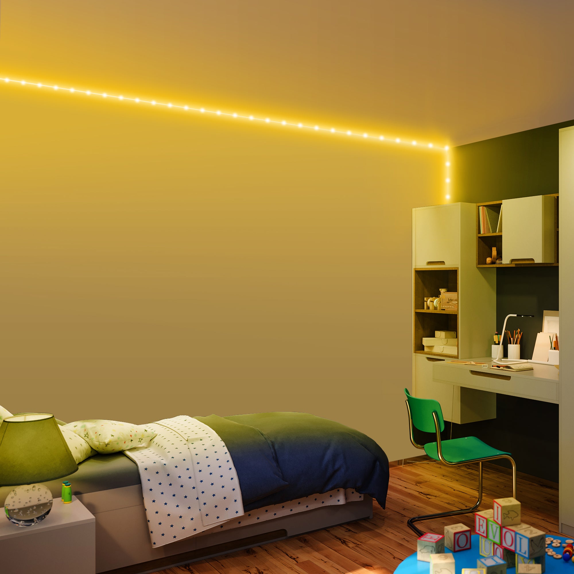 50ft Cut & Customize Indoor LED Light Strip Kit, Includes 3 Connectors