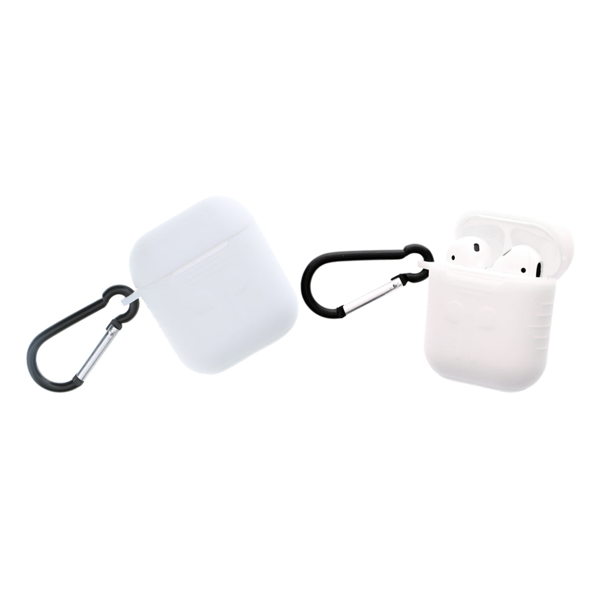Silicone Protective Shockproof Case Cover Skins with Keychain, Apple AirPod 2 & 1