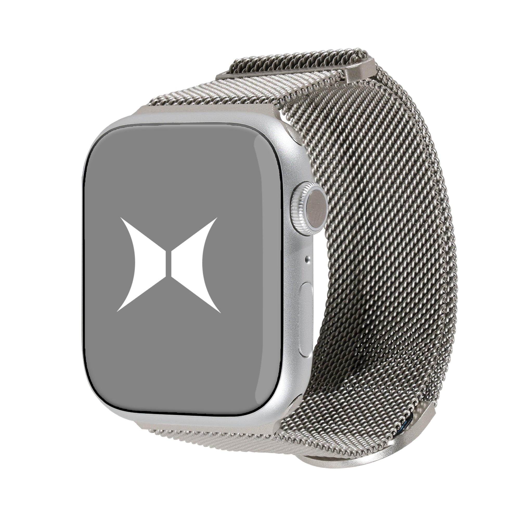 Premium Steel Mesh Apple Watch Band with Adjustable Magnetic Clasp, Starlight Finish, Universal Fit for all Large Series, Easy Installation