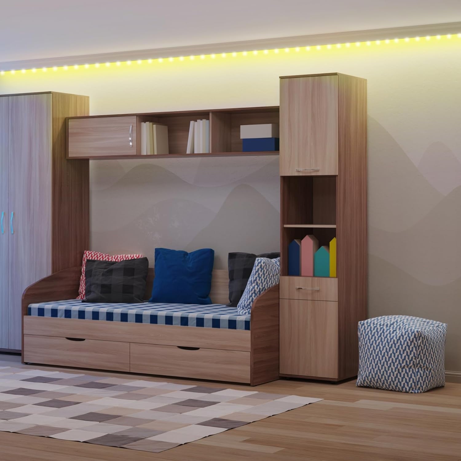 200 FT Cut & Customize Indoor LED Light Strip Kit, Includes 3 Connectors