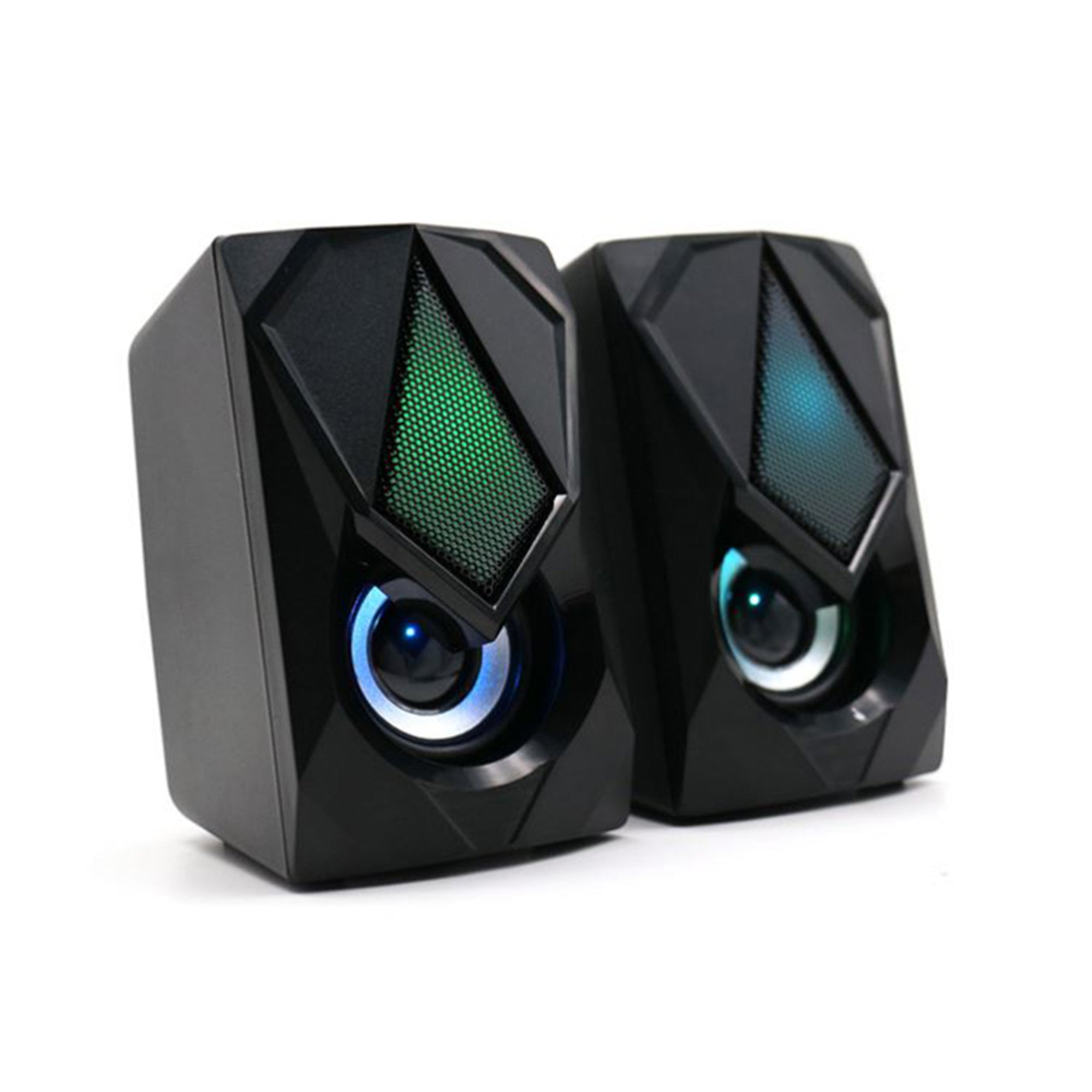 Multicolor LED Gaming Speakers, Quality Sound/Unique Color Flow Cycle, Adjustable Volume Control