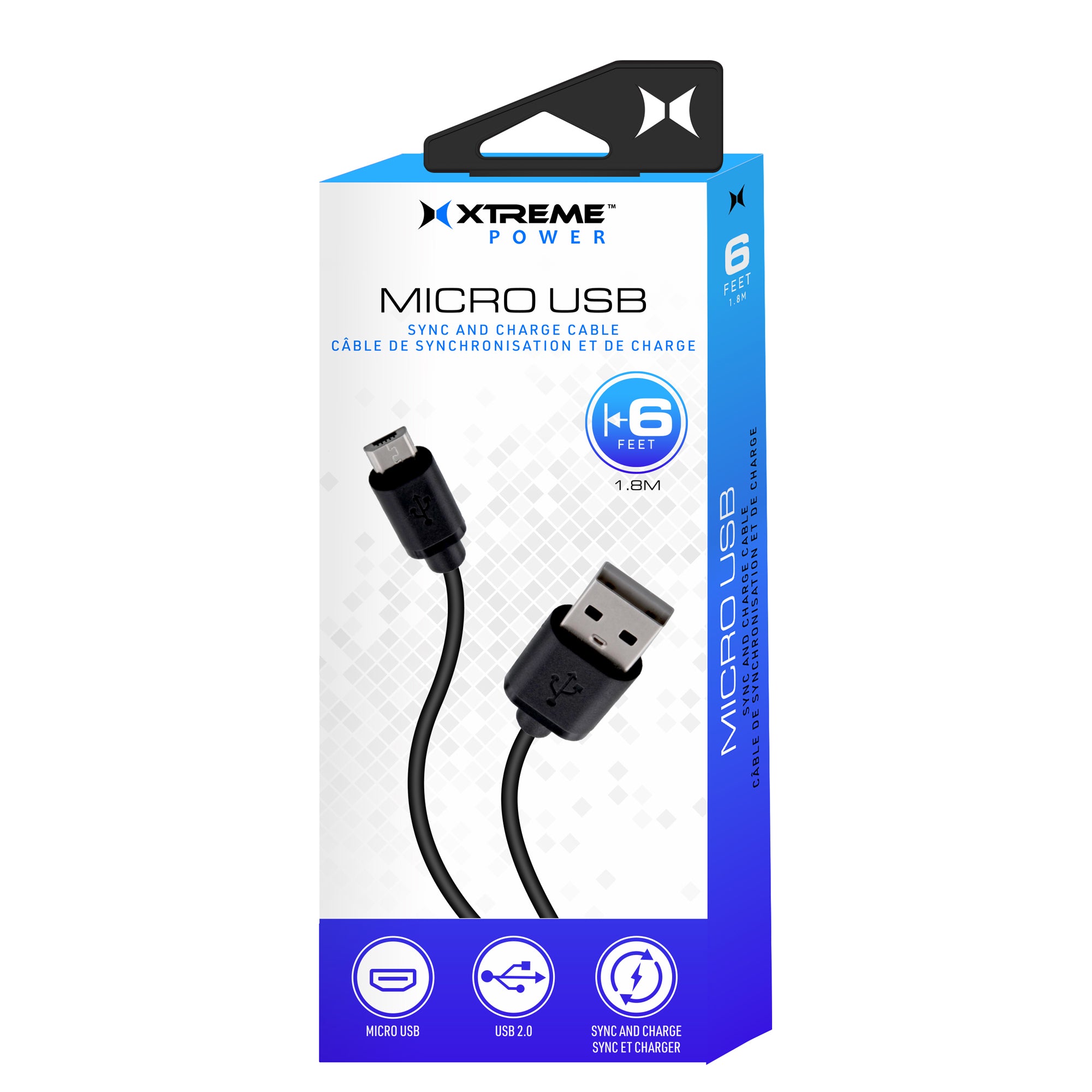 6ft Micro-USB Sync and Charge Cable – High-Speed Data Transfer & Power Cord for Android, Controllers, and Portable Tech