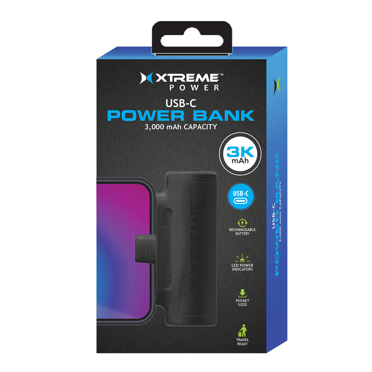 3000mah USB C Mini power bank