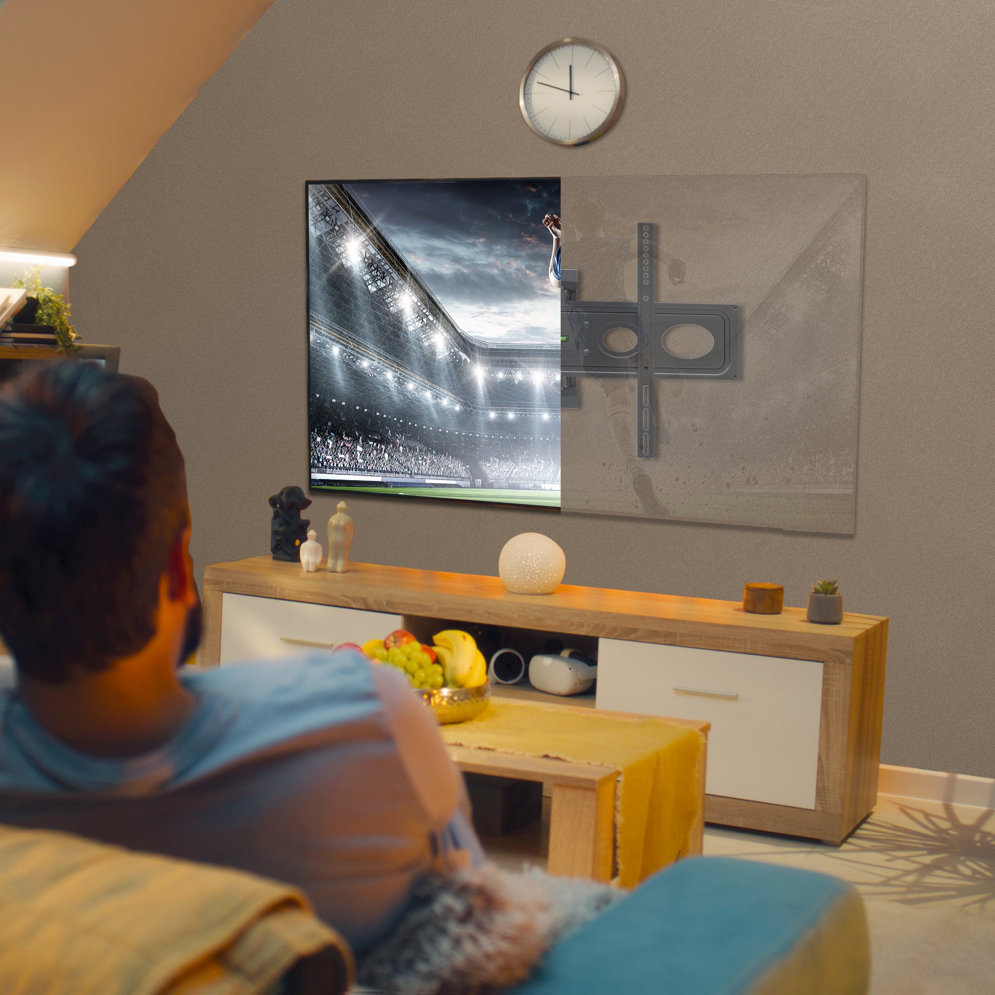 Full Motion TV Wall Mount, Full Motion TV Mount for 32-80 Inch Flat-Panel TVs, Holds 88 lbs