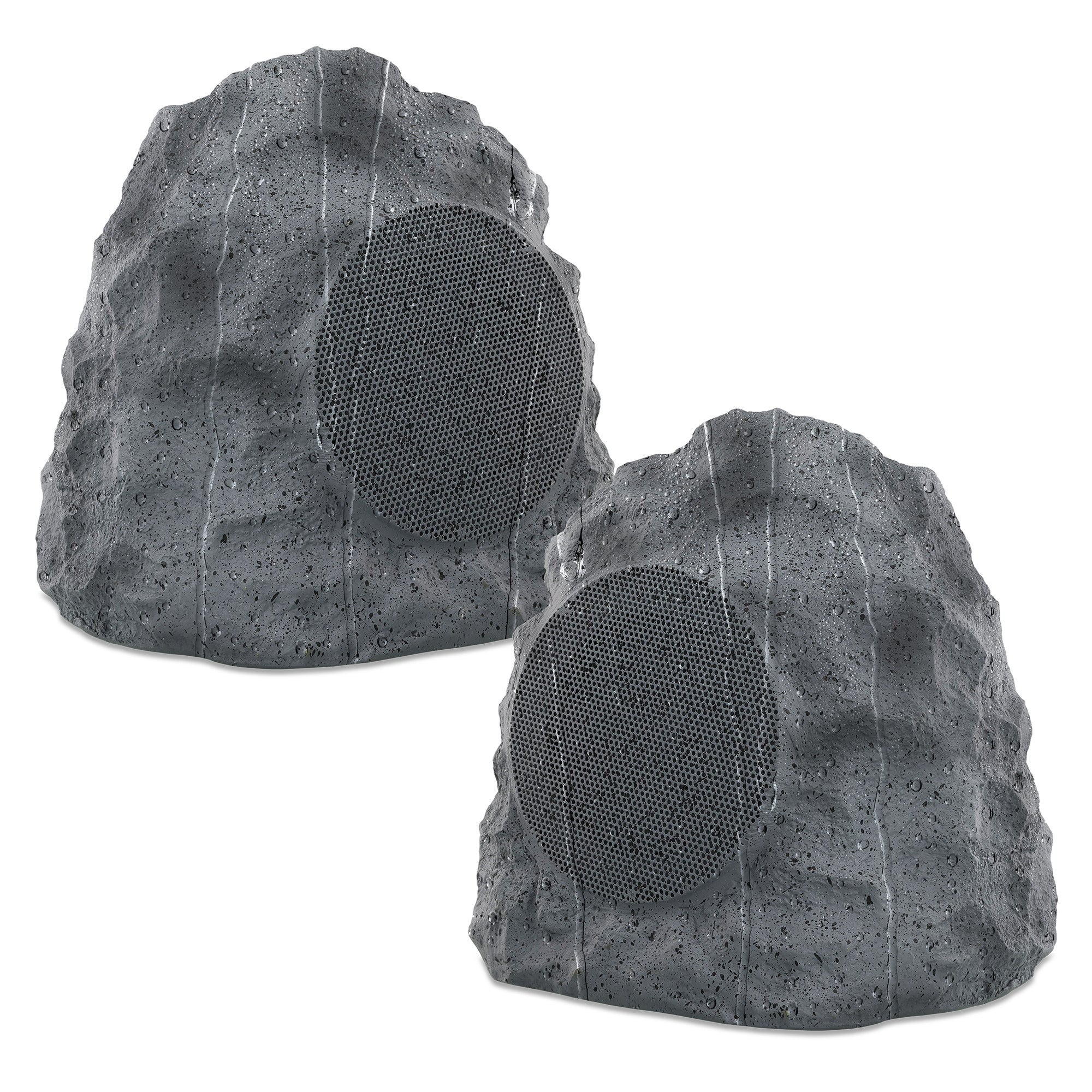 Rock Speakers Outdoor Waterproof 2 Pack - IPX5 Water-Resistant Speaker with True Wireless Stereo - 33ft Range
