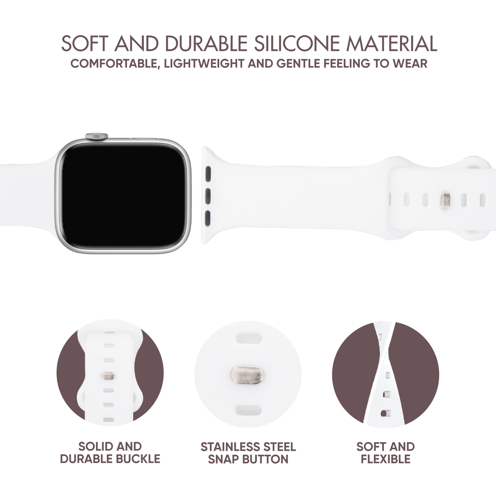 Xtreme Smart Watch Soft Silicone Band 6-Pack – Small Size (38/40/41mm), Waterproof Sport Straps with New Secure Buckle Design