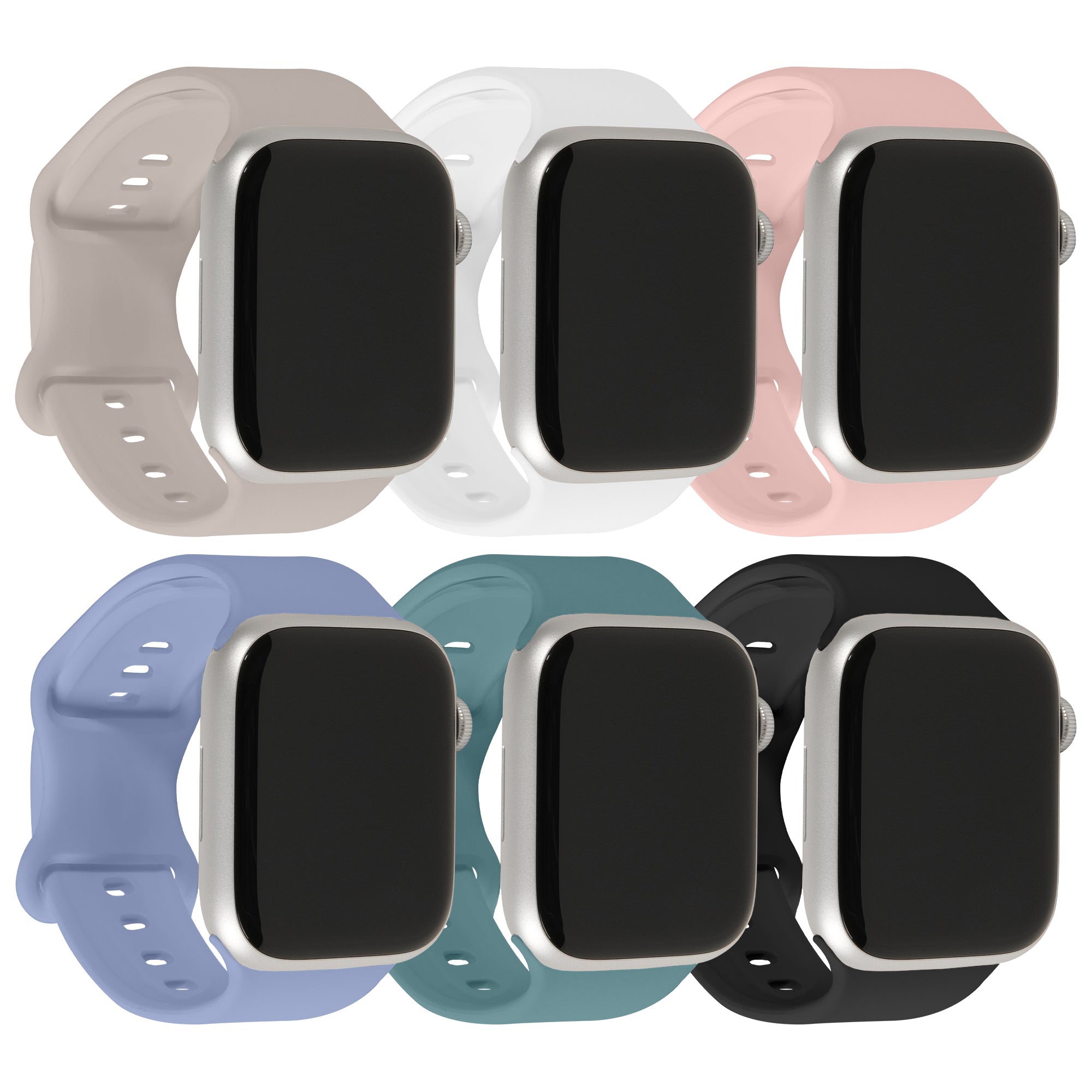 Xtreme Smart Watch Soft Silicone Band 6-Pack – Small Size (38/40/41mm), Waterproof Sport Straps with New Secure Buckle Design