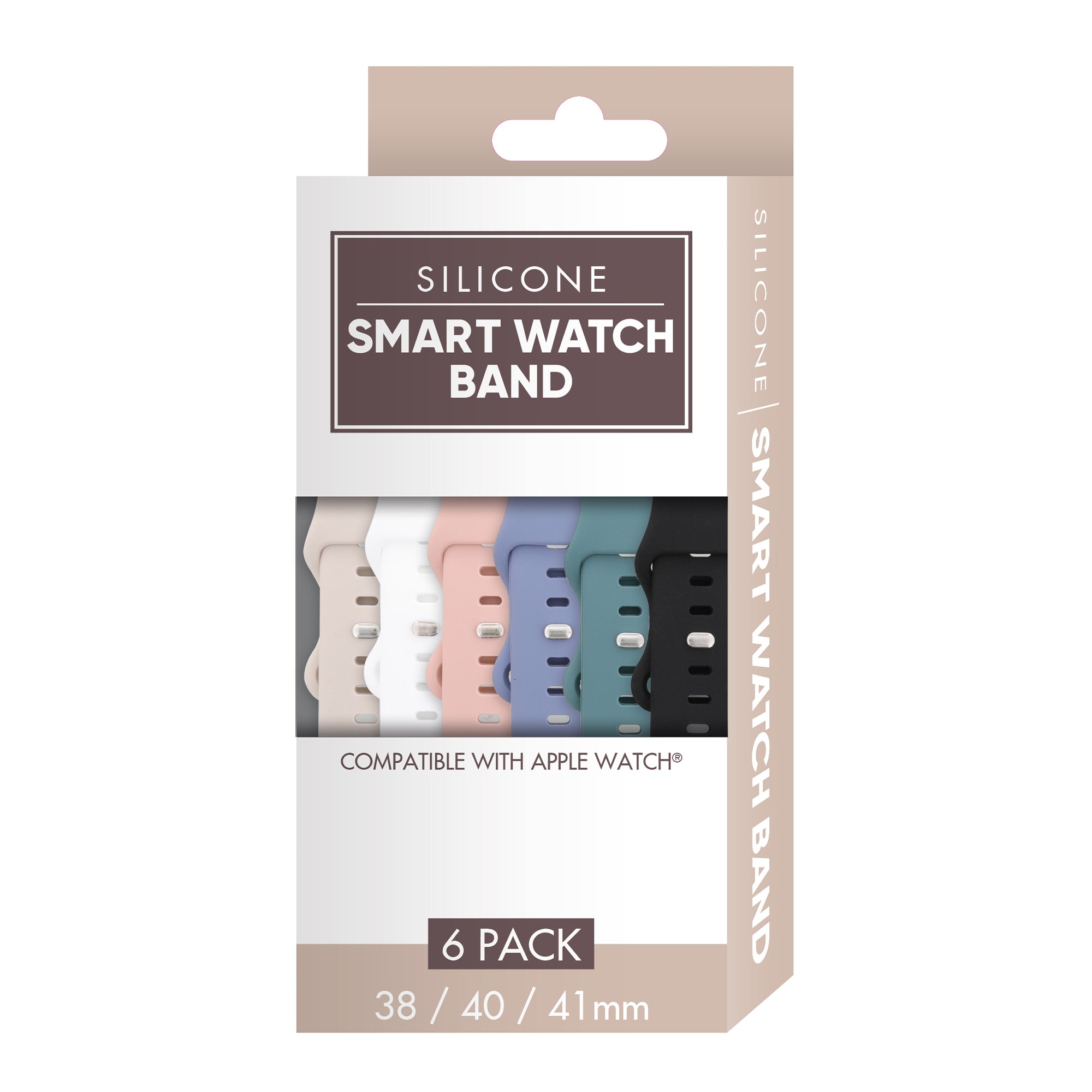 Xtreme Smart Watch Soft Silicone Band 6-Pack – Small Size (38/40/41mm), Waterproof Sport Straps with New Secure Buckle Design