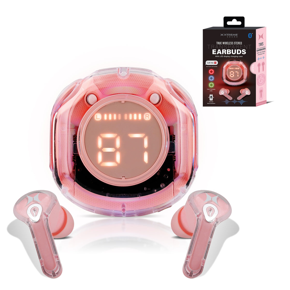 TWS transparent case W /DISPLY