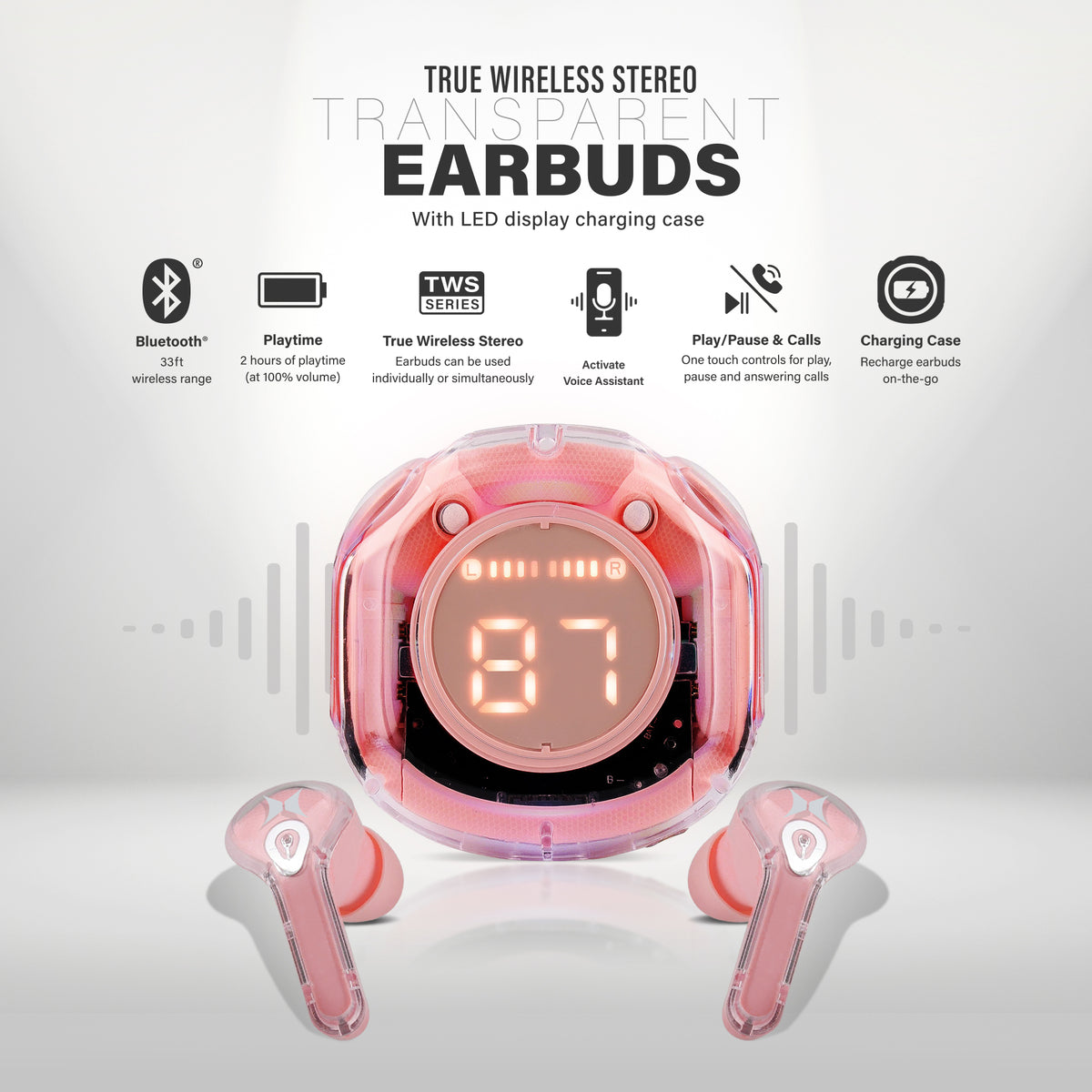 TWS transparent case W /DISPLY